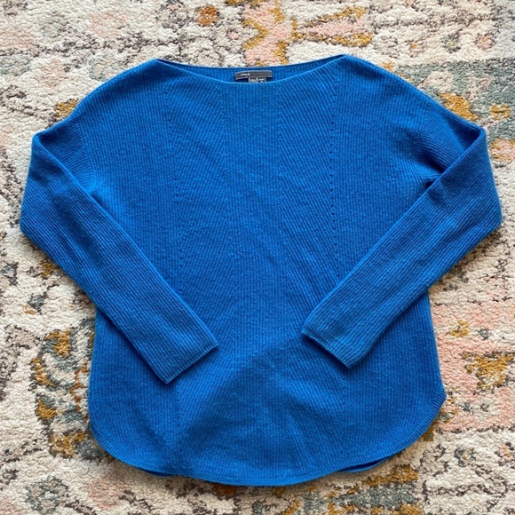 Vince Ribbed Boat Neck Sweater 100% Cashmere - Picture 1 of 12